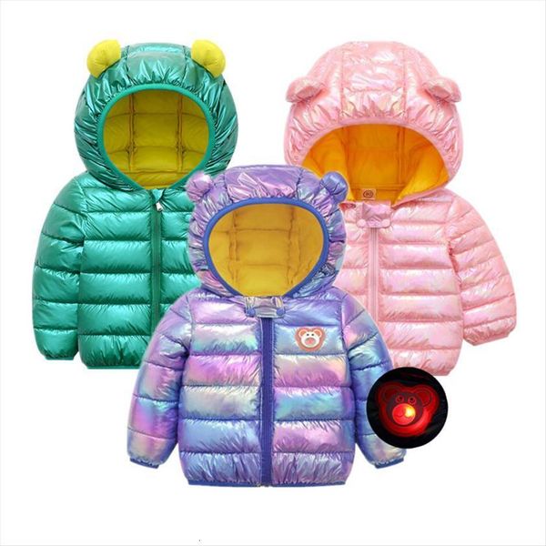

baby girls spring jacket kids shiny boys fashion coats with ear hoodies cute winter infant clothing childrens jack, Blue;gray