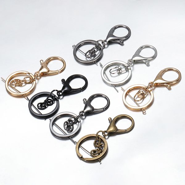 10 pcs 30mm Split Key Rhod Ródio / Antique Bronze Clássico Lobster Clasp Chave Corrente de Gancho para Jóias Fazendo Diy Chaveiros Suprimentos J0306