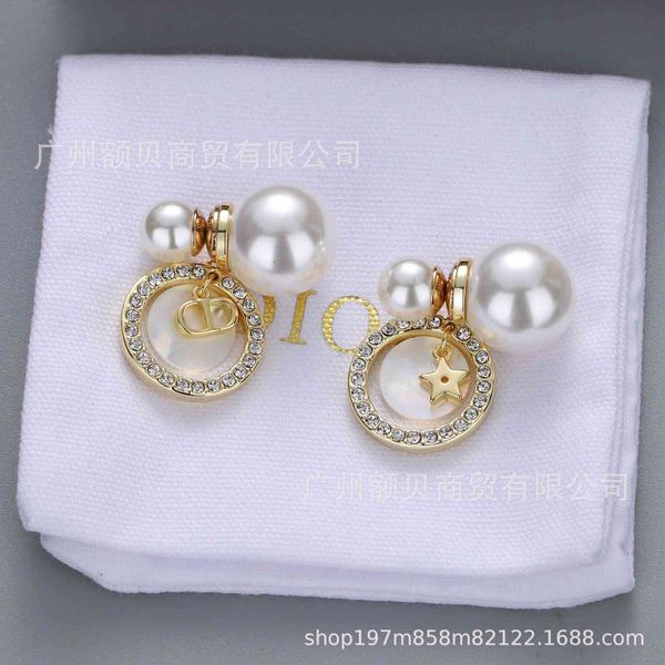 

d home / di inlaid crystal women's earrings idol jewelry net red same gift gold petal earrings, Golden