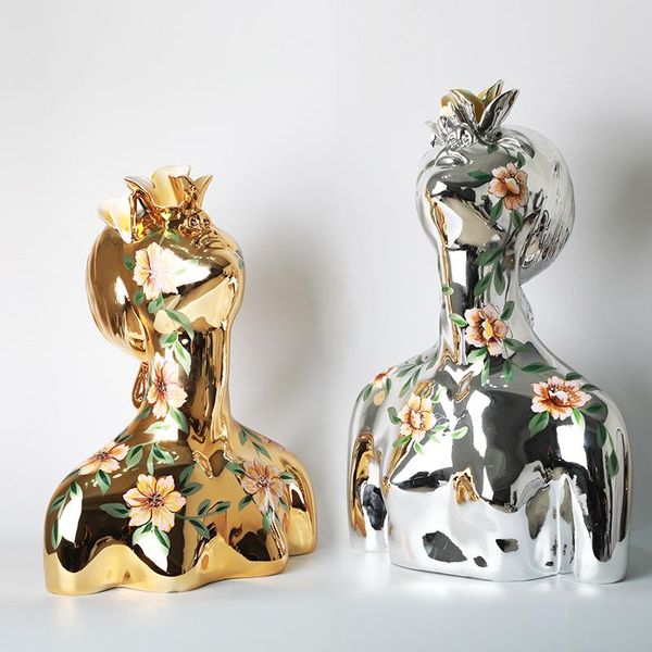

wall clocks bust abstract resin figure decoration model between the exhibition window painted season girls home decor