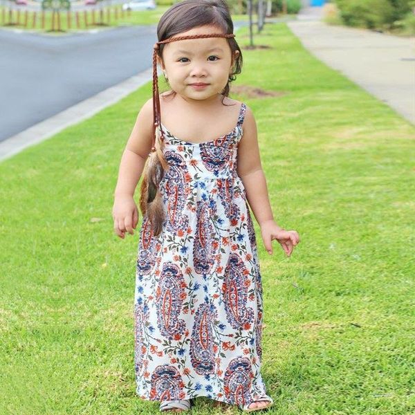 

girl's dresses bohemian girl dress summer toddler baby kids sweet clothings, Red;yellow