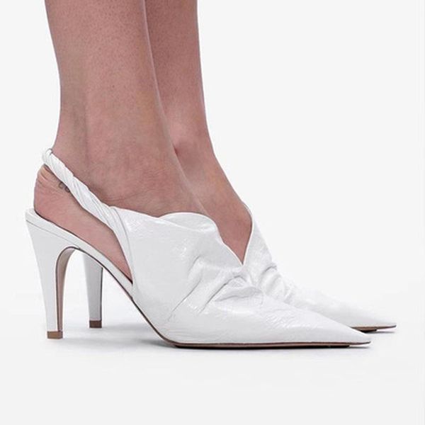 

dress shoes 2021 french bag-head heeled heels retro wisp empty sandals tripping with bala leather flat women, Black