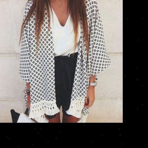 

new fashion 2021 ladies blouse 3 4 sleeve cover ups shirts women geometry printed summer chiffon shawl kimono cardigan, White