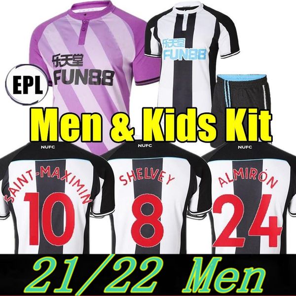 

nufc 21 22 newcastle home soccer jerseys united shelvey almiron 2021 2022 joelinton football shirt ritchie gayle maximin goalkeeper men kids, Black;yellow