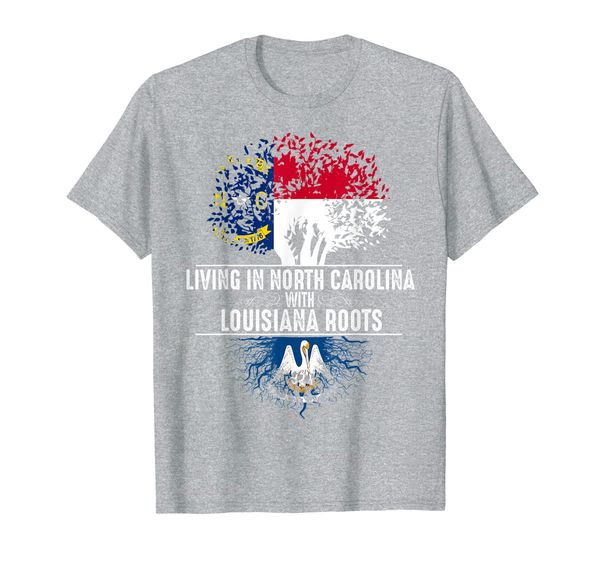 

north carolina home louisiana roots state tree gift t-shirt, White;black