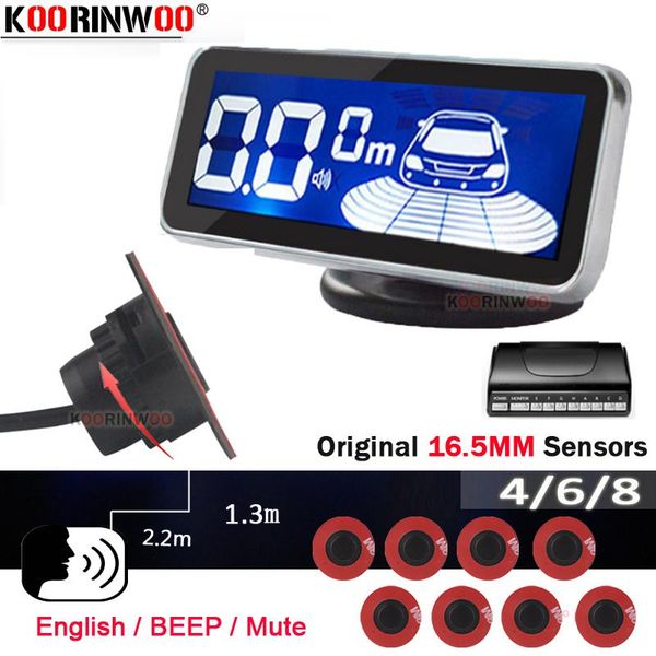 

car rear view cameras& parking sensors koorinwoo original 16.5mm flat led monitor 8 voice/beep/mute parktronic front sensor assistance