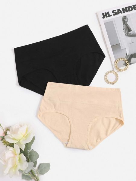 

2pack plus plain panty z3tp#, Black;white