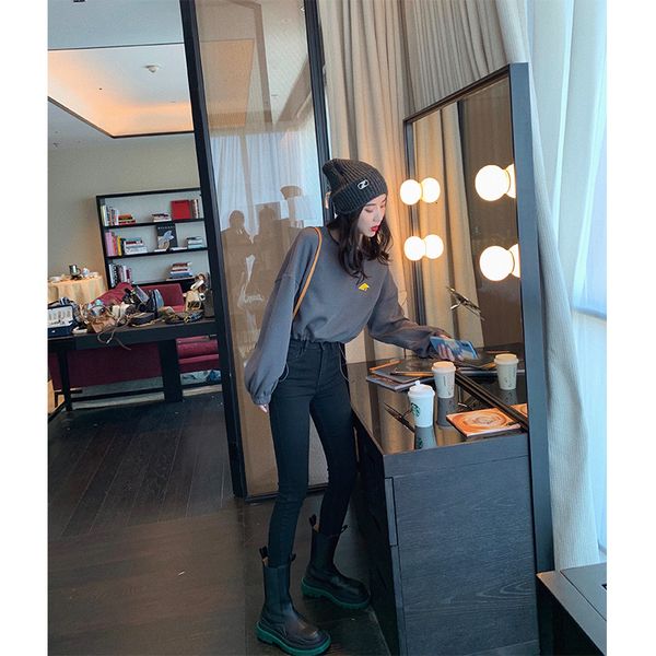 

new 2021 women ny stretch high waist jeans fashion female slim pencil pants 5ouv, Blue