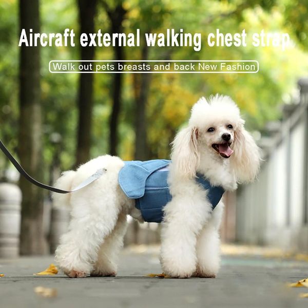 

cat collars & leads product aircraft type anti-leakage breathable small dog chest harness traction rope camisole style walking drop
