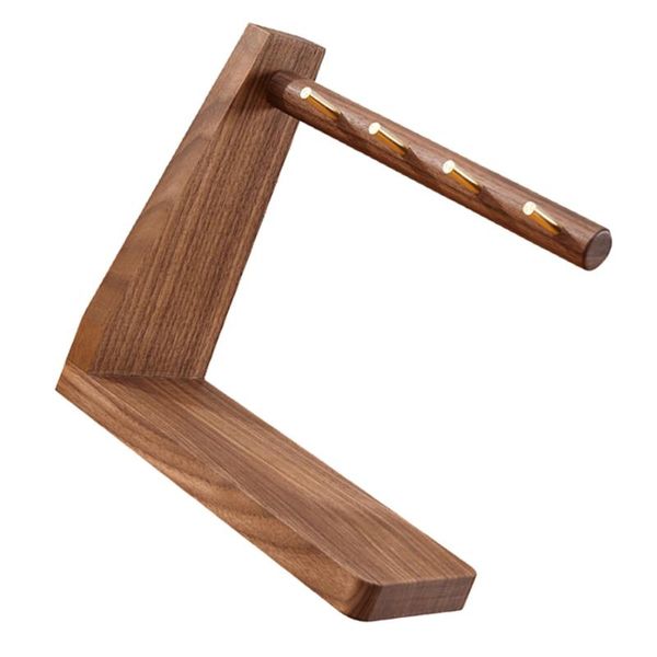 

1 pc hand-polished key hook storage shelf practical key holder (walnut)