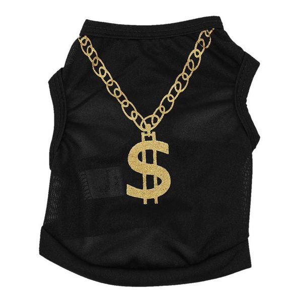 

dog apparel summer pet puppy small cat clothing vest t-shirt - black, l