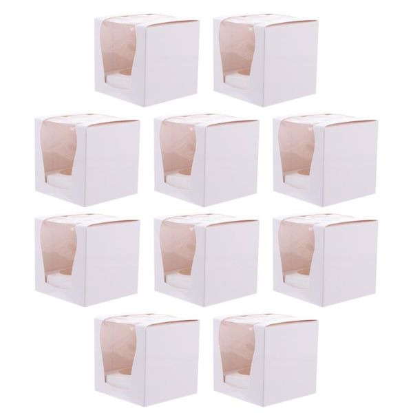 

gift wrap 10 pcs portable cake packing box storage container kraft paper