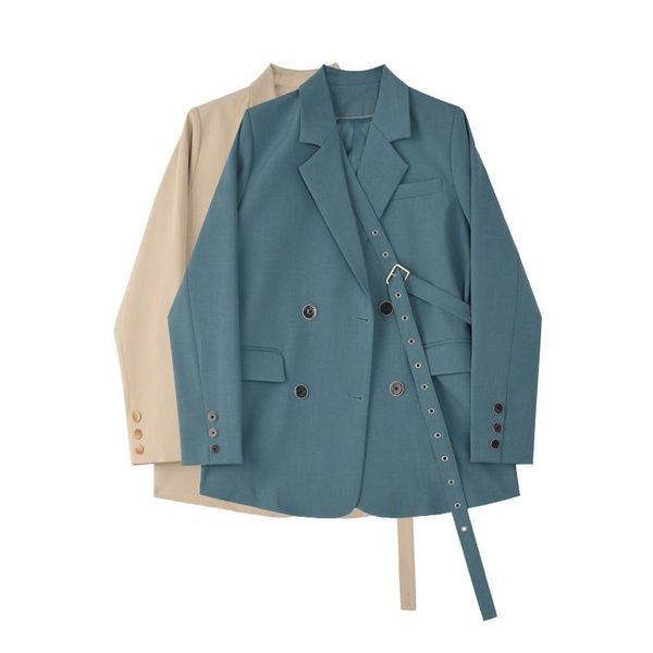 

women's suits & blazers leisure blue suit with loose design, White;black