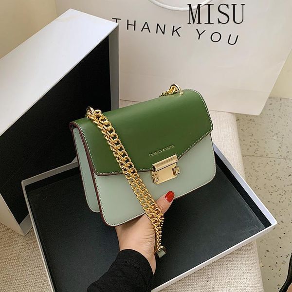 

cross body fashion stitching contrast color shoulder messenger bag