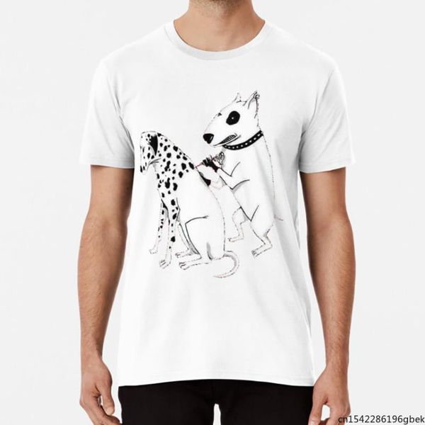 

men's t-shirts pittbul tattooing dalmatian t-shirt, White;black