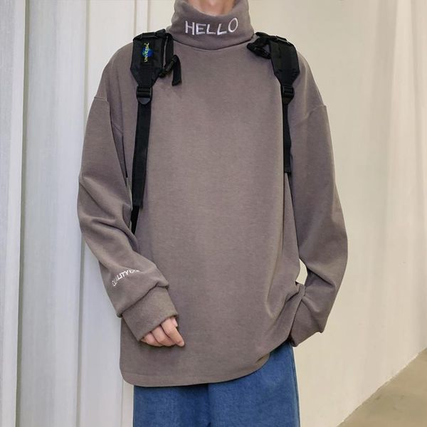 

men's hoodies & sweatshirts letter printed men 2021 autumn hoodie korean loose pullovers casual, Black