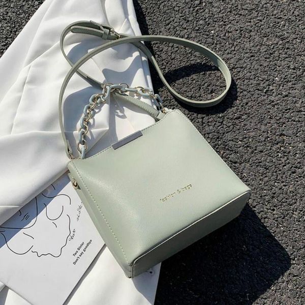 

cross body elegant female chain tote bucket bag 2021 high-quality pu leather women's designer handbag travel shoulder messenger