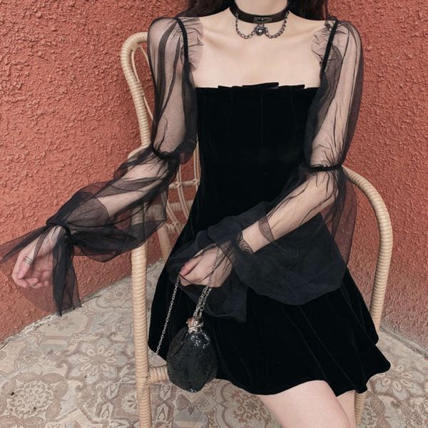 

2021hepburn fashion dress in spring and summer 2020, Black;gray