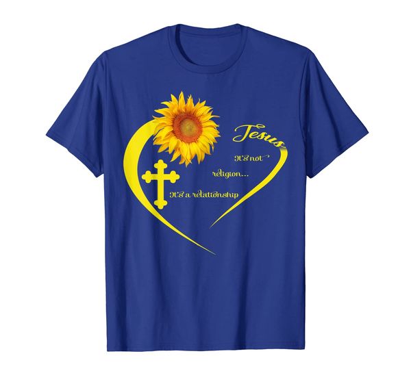

jesus-it's not religion it's a relationship sunflower t shir, White;black
