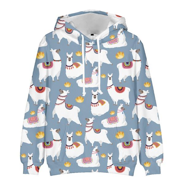 

men's hoodies & sweatshirts cute hoodie men/women boysgirl long sleeve hooded sweet 2021 design alpaca 3d printed sweatshirt ladies fas, Black