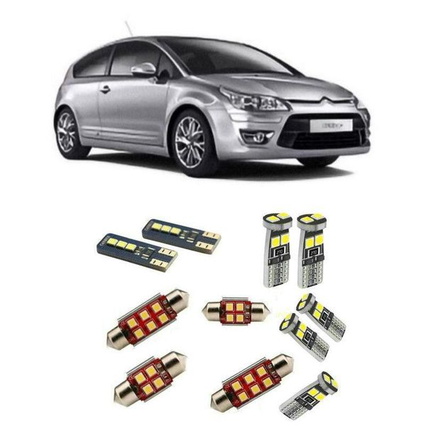 

emergency lights car accessories led interior light kit for c4 2004 - 2010 error white 6000k super bright