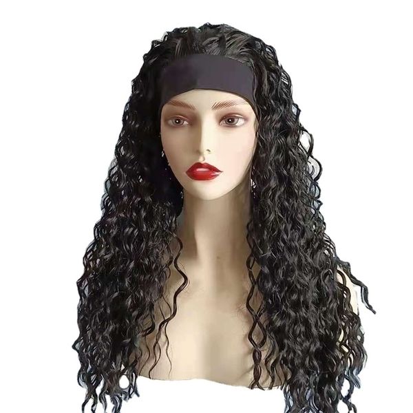 

curly wig big wave tied, and 60cm long hair wig can be divided at will, Black