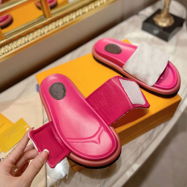 

2021 new fashion sandals designer slidessummer man women pink velcro slippers luxurys hook loop shoes with quality, Black