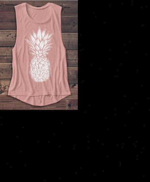 

2021 new women tank pineapple printed casual female fashion summer pink femme vest loose ladies t shirt, White