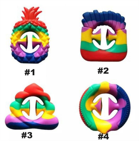 

dhl fidget toys rainbow tie dye griphand grab snap decompression toys nipper silicone sucker game sensory autism anxiety reliever pineapple