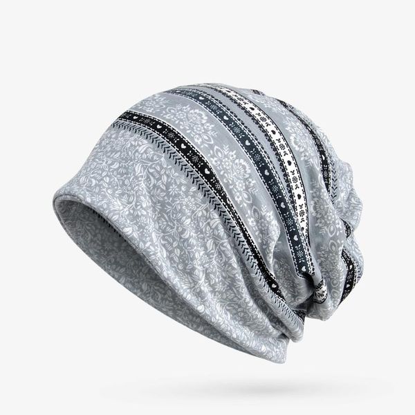 

beanies bib dual-purpose pullover cap knitted pure cotton printing fashion windproof women's toe comfortable outdoor hip-hop hat