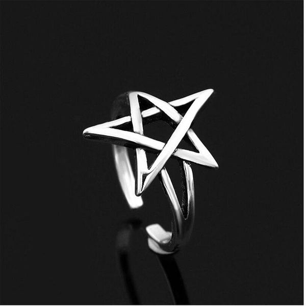 

wedding rings vintage fashion thai silver star adjustable for women personality punk old 925 sterling, Slivery;golden