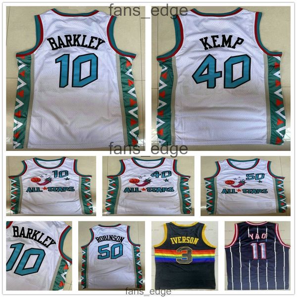 

retro mitchell and ness 1995 all-star basketball shawn 40 kemp jerseys robinson 50 david 10 charles barkley white stitched 3 allen 11 yao iv, Black;red