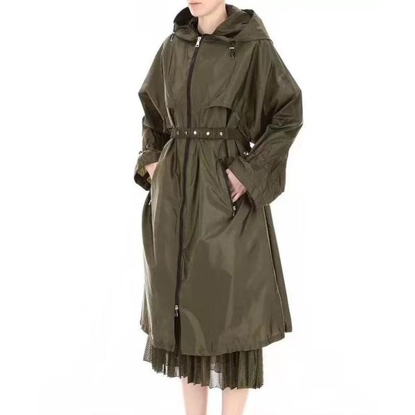 

women's trench coats loose sunscreen clothes windbreaker long-sleeved women clothing 2021 spring autumn fashion ultra-thin breathable c, Tan;black