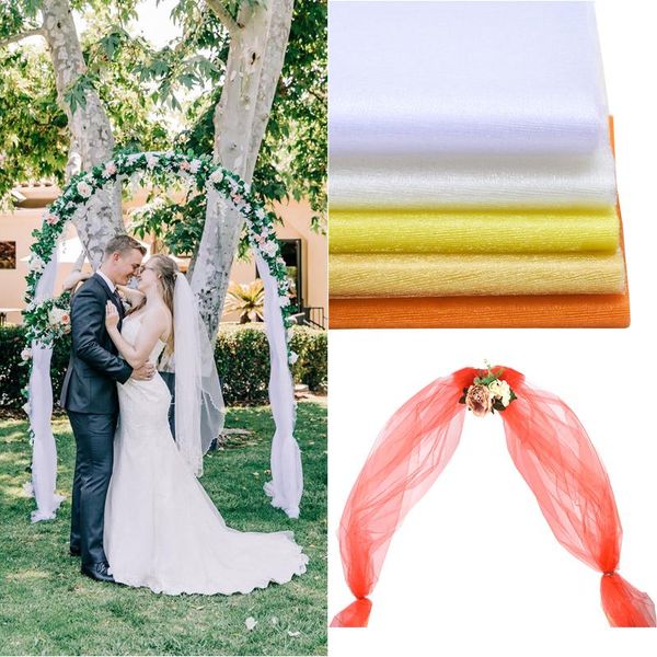 

party decoration 10m polyester fabric tulle for marriage wedding arch white red voile baby shower birthday cake table decor