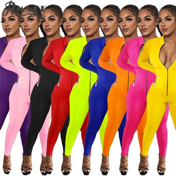 

women's jumpsuits & rompers rmsfe 2021 club birthday skinny jumpsuit slim long pants running sport gym, Black;white