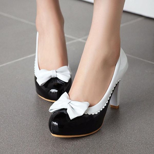 

dress shoes doratasia brand sale big size 48 high heels sweet bow girls slip on pumps women woman, Black