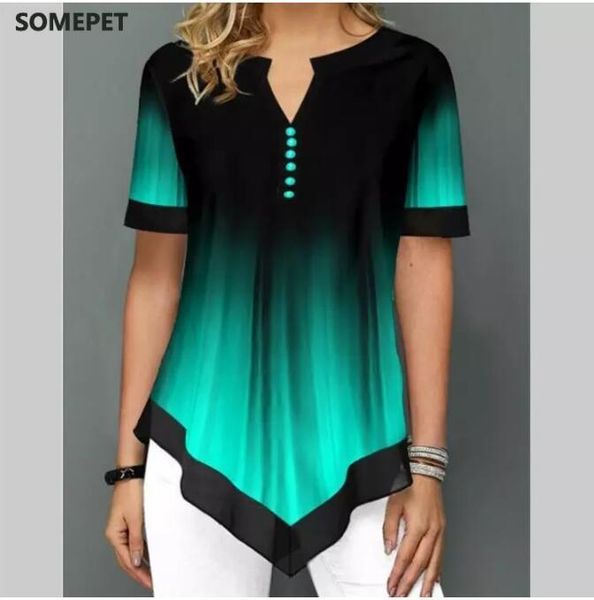 

women's blouses & shirts shirt blouse fashion large size women casual v neck ladies loose floral print tunic, White