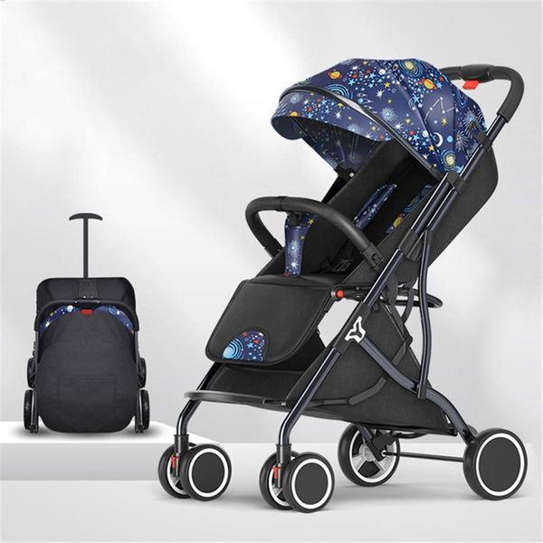 

strollers# multi-functional pull rod type stroller folding light weight portable travel pram kids trolley suitable 4 seasons wheels troll