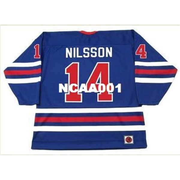 

001 #14 ulf nilsson winnipeg jets 1974 wha retro home away hockey jersey or custom any name or number retro jersey, Black