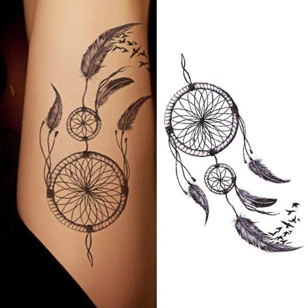 

temporary tattoos 1 sheet fashion waterproof dreamcatcher fake tattoo body art sticker decals waist tatto women