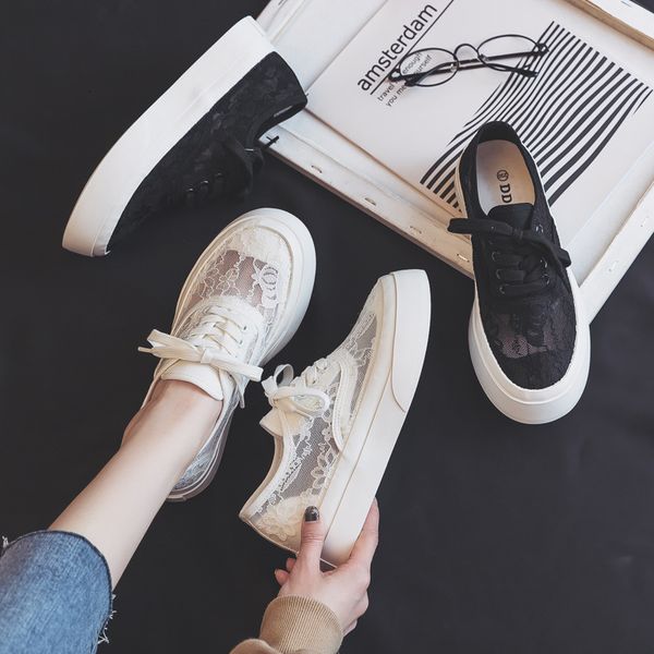 

dress shoes women's shoes, breathable fabric, canvas, with lace pbk8, Black