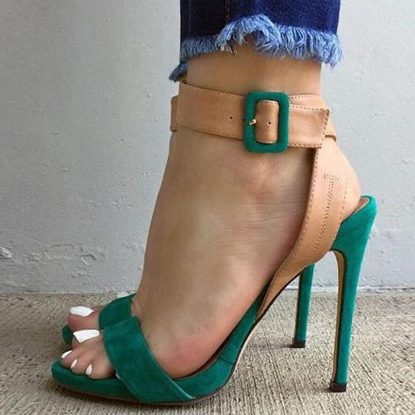 

sandals noodles high heels spelling color super heel, Black