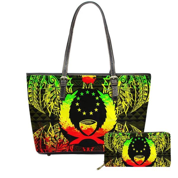 

evening bags ladies hand women luxury handbag set pohnpei polynesian samoan tribal print makeup bag clutch leather purse shoulder bolsa