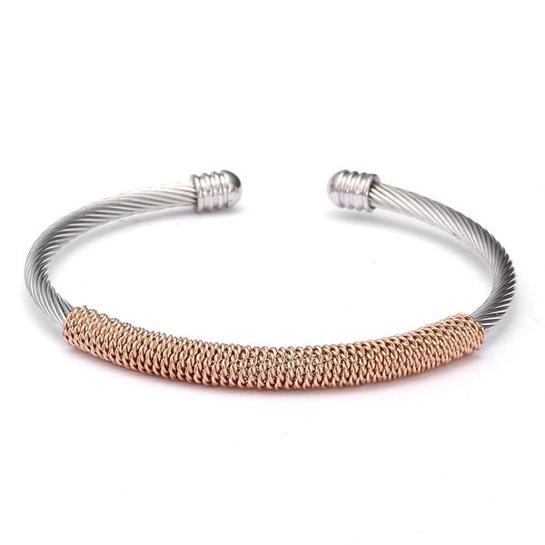 

cuff luxury mesh surface open women charm bracelets bangles simple design female stainless steel sporty, White