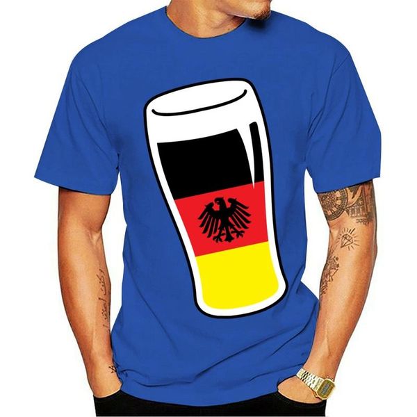 

t-shirt german beer glass with flag -deutschland germany drinking mens, White;black