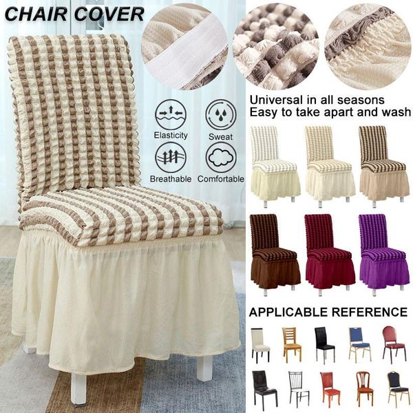 

chair covers home seersucker fabric cover big elasticity removable washable for restaurant el banquet party