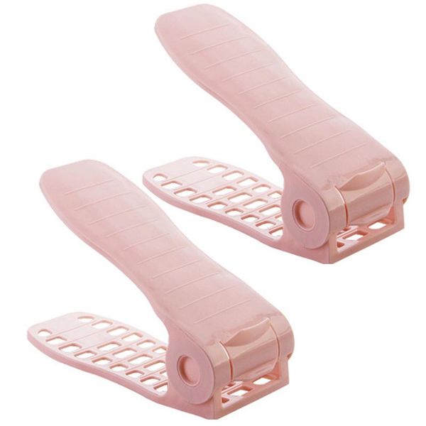 

adjustable double layer shoe organizer rack closet space save shoe cleaning plastic hanger shelf