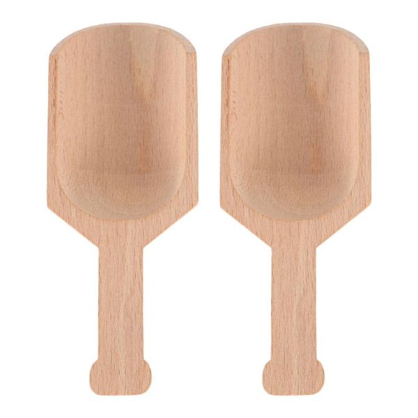 

spoons 2pcs wooden bath salt scoops durable teahouse teaspoons powder shovels