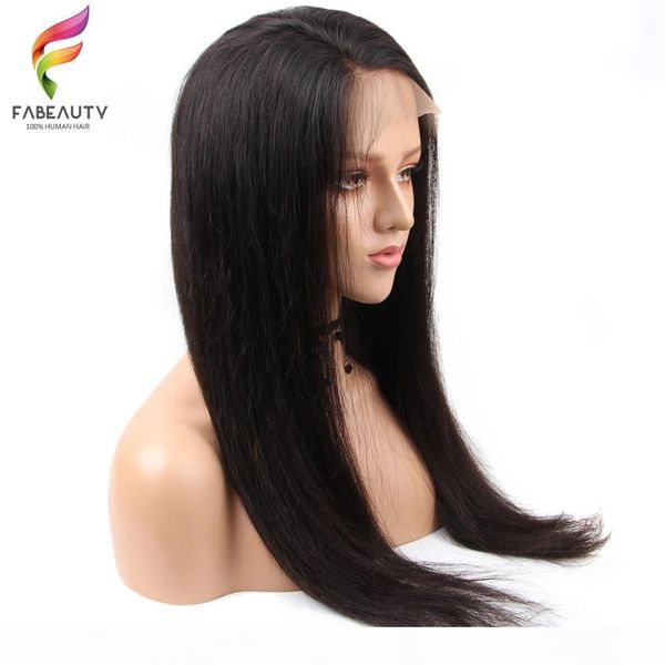 

fake scalp lace front human hair wigs pre plucked brazilian straight 13x4 lace front wig with baby hair glueless remy hair wigs, Black