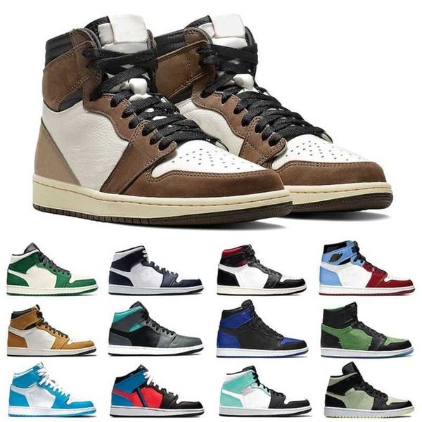

travis scotts og jumpman 1 mens basketball shoes bred toe banned fearless unc blue chicago 1s men women trainers sports sneakers